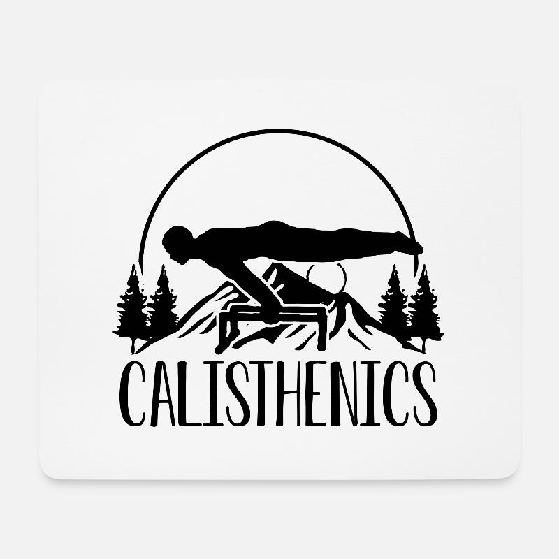 calisthenics body weight dips klimmzug calisthenic - Mousepad (Querformat) - Weiß