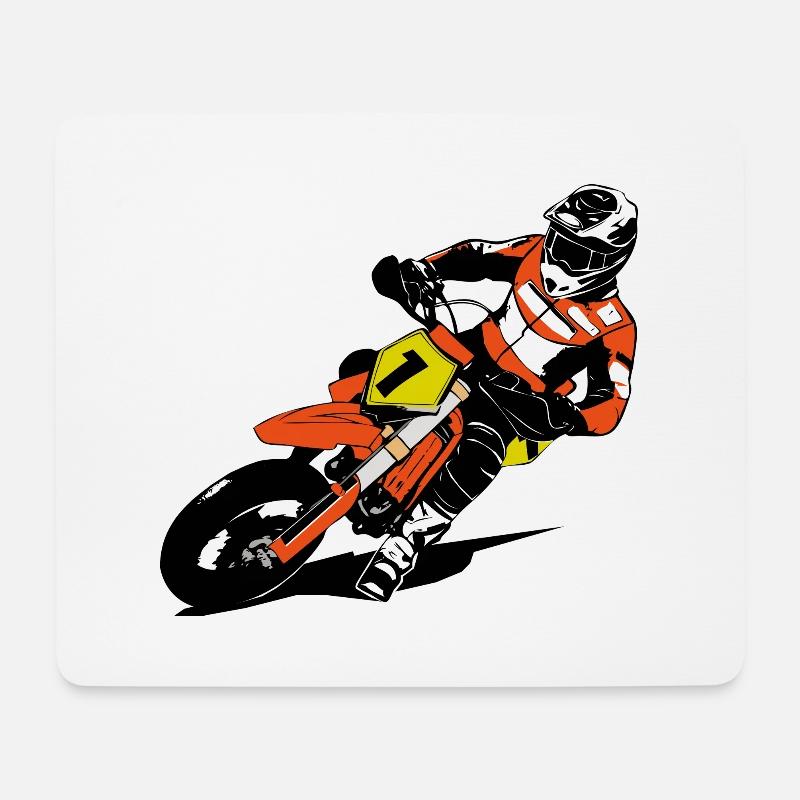 Supermoto - Supermotard - Mousepad (Querformat) - Weiß