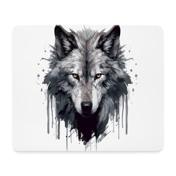 Wolf Wolfsgesicht - Mousepad (Querformat) - Weiß - Vorne