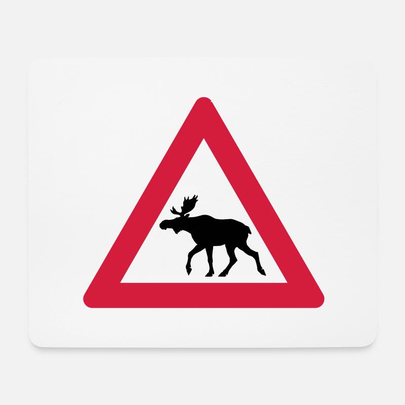 Warnung Moose Anmelden - Mousepad (Querformat) - Weiß