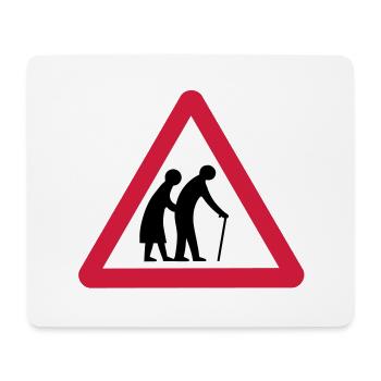 Attention Old gens de passage Signalisation - Tapis de souris (format paysage) - blanc - Devant
