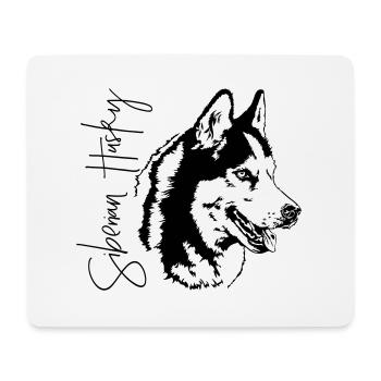 SIBERIAN HUSKY chien portrait chiens chien Wilsigns - Tapis de souris (format paysage) - blanc - Devant
