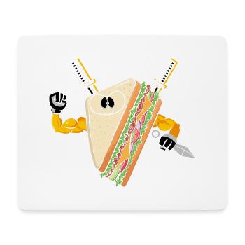Sandwich Ninja Karate Warrior Japan Geschenk - Mousepad (Querformat) - Weiß - Vorne