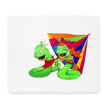 Würmchen und Franzie Aus Kinderbuch - Mousepad (Querformat) - Weiß - Vorne