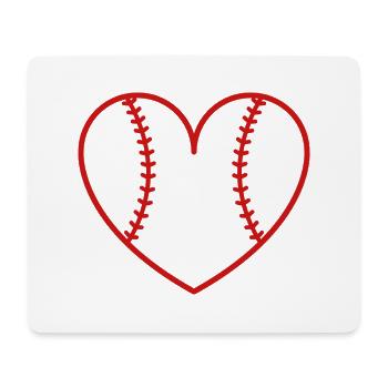 Baseball softball heart - Mouse Pad (horizontal) - white - Front
