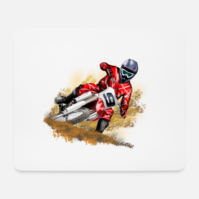 Motocross - Mousepad (Querformat) - Weiß
