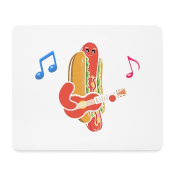 Gitarrist Gitarre Hot Dog Musiker Guitar Hotdog - Mousepad (Querformat) - Weiß - Vorne