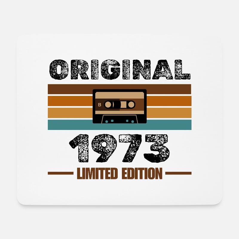 Original 1973 – Retro Kassette Limited Edition - Mousepad (Querformat) - Weiß