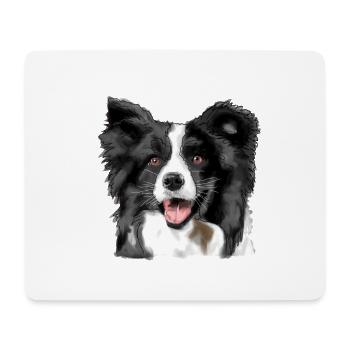 Border Collie - Tapis de souris (format paysage) - blanc - Devant