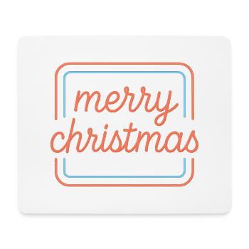 Neon Merry Christmas Schriftzug - Mousepad (Querformat) - Weiß - Vorne