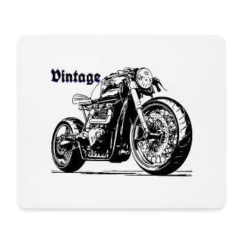 Motorrad Moto Vintage Black Voiture ancienne Bleu - Mousepad (Querformat) - Weiß - Vorne