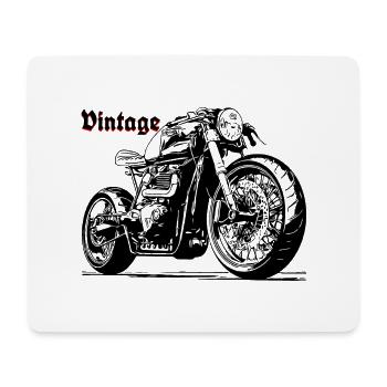 Motorbike Moto Vintage Black Red - Mouse Pad (horizontal) - white - Front