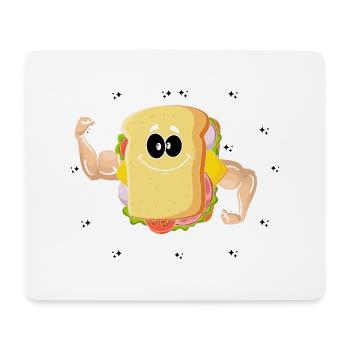 Musculation Sandwich Fitness Gym Food - Tapis de souris (format paysage) - blanc - Devant