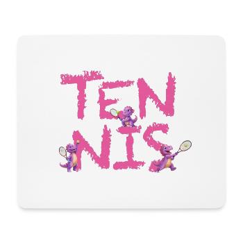 Tennis mit Dino Tami in rosa / offizielles Design - Mousepad (Querformat) - Weiß - Vorne