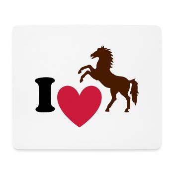 ★ Designfarben änderbar ★ Ich liebe Pferde - Mousepad (Querformat) - Weiß - Vorne
