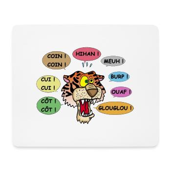 Tigre polyglotte - Tapis de souris (format paysage) - blanc - Devant