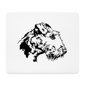 AIREDALE TERRIER Dog Portrait Dog Dogs Wilsigns - Mouse Pad (horizontal) - white - Front