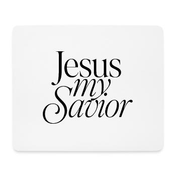 Jesus_my_Savior_Black - Mousepad (Querformat) - Weiß - Vorne