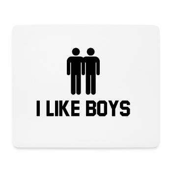 I like Boys. Human Rights. Gay Pride. Equality - Mouse Pad (horizontal) - white - Front