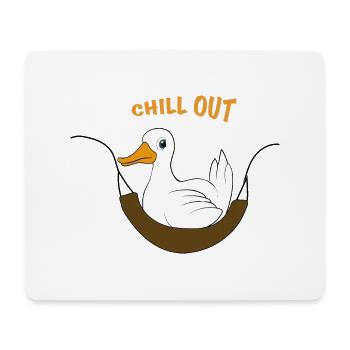 Lustige Ente Spruch chill out - Mousepad (Querformat) - Weiß - Vorne