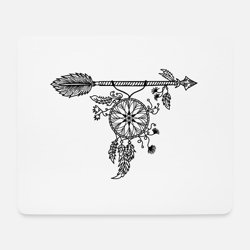 Traumfänger Indianer Pfeil Federn Geschenkidee - Mousepad (Querformat) - Weiß