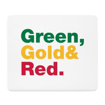 Vert, or et rouge. - Tapis de souris (format paysage) - blanc - Devant