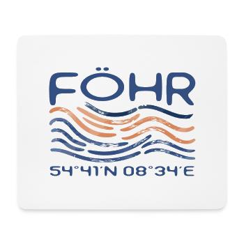 Föhr GPS Koordinaten Nordsee Insel - Mousepad (Querformat) - Weiß - Vorne