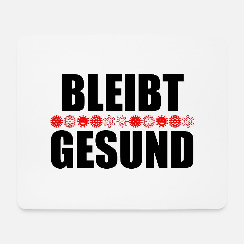 BLEIBT GESUND - Corona Maske lustig - Mousepad (Querformat) - Weiß