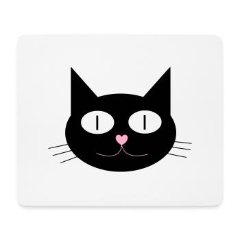 Niedliche Katze, Kater mit herzförmigen Nase - Mousepad (Querformat) - Weiß - Vorne