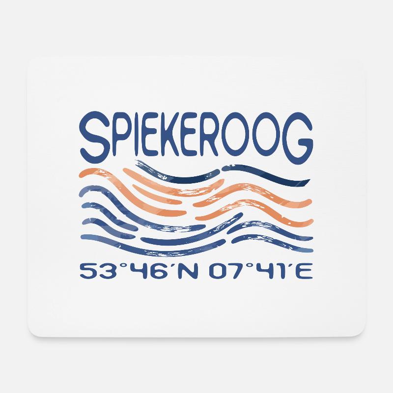 Spiekeroog Nordsee Insel GPS Koordinaten - Mousepad (Querformat) - Weiß