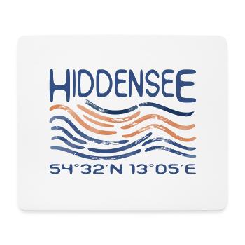 Hiddensee GPS Koordinaten Ostsee Insel und Meer - Mousepad (Querformat) - Weiß - Vorne