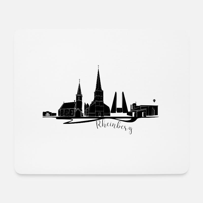 Minimalist Stadt skyline Silhouette Rheinberg - Mousepad (Querformat) - Weiß