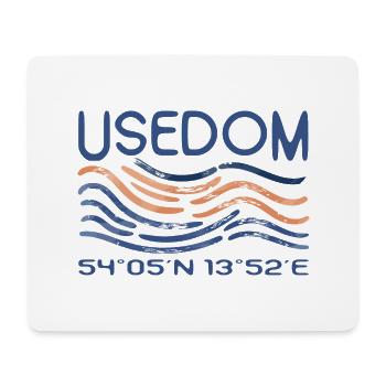 Usedom Baltic Sea Island Sea GPS coordinates - Mouse Pad (horizontal) - white - Front