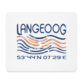 Langeoog GPS coordinates North Sea Island Wadden Sea - Mouse Pad (horizontal) - white - Front