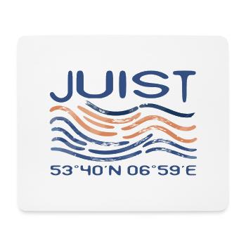 Juist GPS Koordinaten Nordsee Insel Meer - Mousepad (Querformat) - Weiß - Vorne