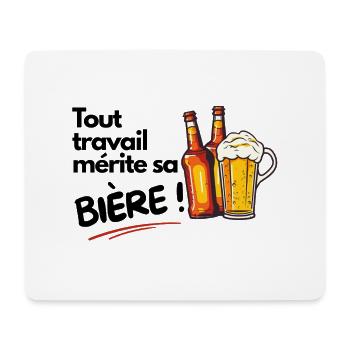 Tout travail mérite sa Bière - Tapis de souris (format paysage) - blanc - Devant