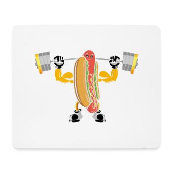 Bodybuilding Hot Dog Fitness Workout Gym - Mouse Pad (horizontal) - white - Front