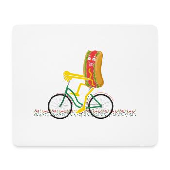 Cycliste Hot Dog Cyclisme Vélo Frites - Tapis de souris (format paysage) - blanc - Devant