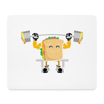 Sandwich Bodybuilding Fitness Gym Gift - Mouse Pad (horizontal) - white - Front