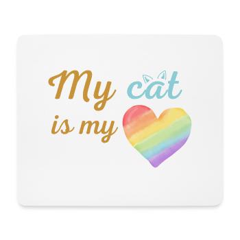 Meine Katze ist mein liebevolles Regenbogenblau - Mousepad (Querformat) - Weiß - Vorne