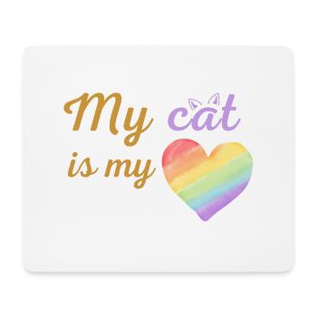 Meine Katze ist mein liebevolles Regenbogen-Lila - Mousepad (Querformat) - Weiß - Vorne