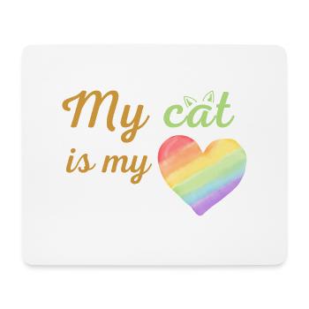 Meine Katze ist mein liebevolles Regenbogengrün - Mousepad (Querformat) - Weiß - Vorne