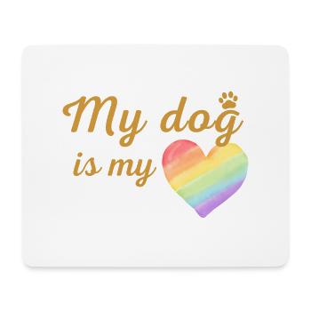 My dog is my loving rainbow - Tapis de souris (format paysage) - blanc - Devant