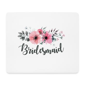 Demoiselle d'honneur Maid of Honour.Hen Night Gifts. Floral - Tapis de souris (format paysage) - blanc - Devant