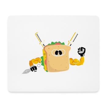 Sandwich Ninja Karate Warrior Japan Geschenk - Mousepad (Querformat) - Weiß - Vorne