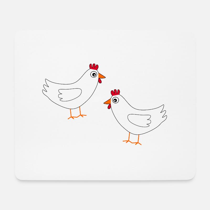 Huhn weiß weiße Hühner Hennen Ostern - Mousepad (Querformat) - Weiß