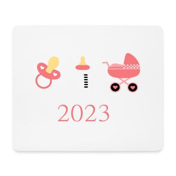 Baby 2023 Geburt Mädchen Vorlage personalisierbar - Mousepad (Querformat) - Weiß - Vorne