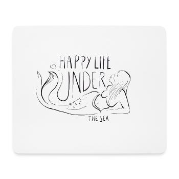 Vie heureuse Sirène - Tapis de souris (format paysage) - blanc - Devant