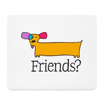 05 Doggie Long Color Friends - Mouse Pad (horizontal) - white - Front