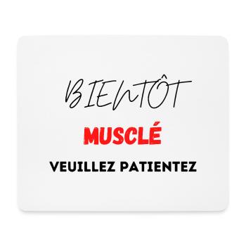 Muskulöses Design mit rotem geometrischem Muster - Mousepad (Querformat) - Weiß - Vorne
